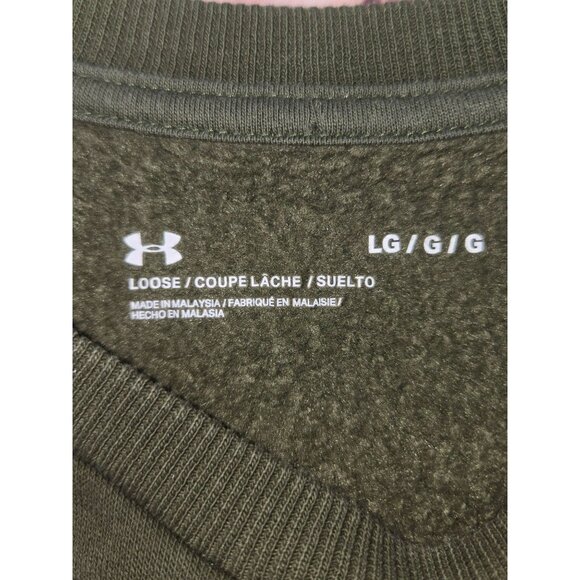 Under Armour Loose Fit Sweatshirt Large Olive Green Crewneck - Picture 4 of 8